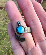Load image into Gallery viewer, Larimar adjustable sterling silver wrap ring
