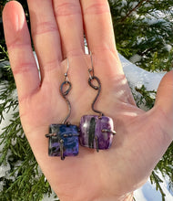 Load image into Gallery viewer, Charoite copper earrings
