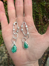 Load image into Gallery viewer, Malachite sterling silver earrings
