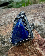 Load image into Gallery viewer, Lapis lazuli sterling silver ring
