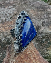 Load image into Gallery viewer, Lapis lazuli sterling silver ring
