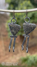 Load and play video in Gallery viewer, Marcasite Triangle dangle earrings
