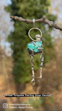Load and play video in Gallery viewer, Persian Turquoise Sterling Silver Dangle Pendant
