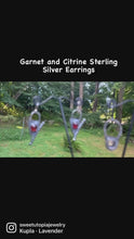 Load and play video in Gallery viewer, Garnet Sterling Silver Earrings
