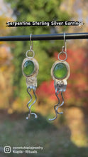 Load and play video in Gallery viewer, Serpentine Sterling Silver Earrings
