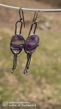 Load and play video in Gallery viewer, Amethyst Sterling Silver dangle earrings
