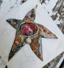 Load image into Gallery viewer, Copper colorful starfish pendant
