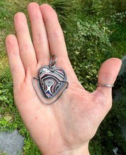 Load image into Gallery viewer, Fordite Heart Sterling Silver Pendant
