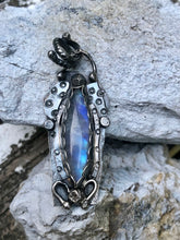 Load image into Gallery viewer, Moonstone sterling silver snake pendant
