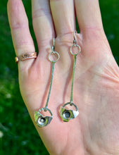 Load image into Gallery viewer, Sterling Silver Flower Stick Earrings
