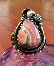 Load image into Gallery viewer, Rhodochrosite Heart Sculptural Sterling Silver Ring
