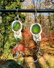 Load image into Gallery viewer, Serpentine Sterling Silver Earrings
