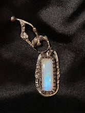 Load image into Gallery viewer, Moonstone sculptural sterling silver pendant
