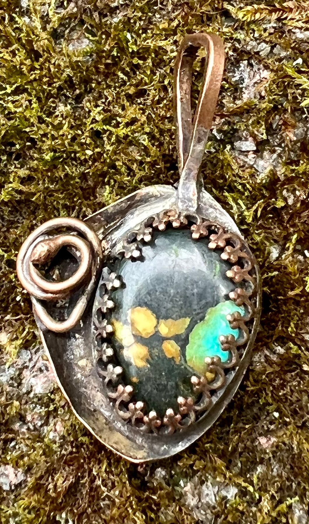 Tibetan Turquoise Copper Charm
