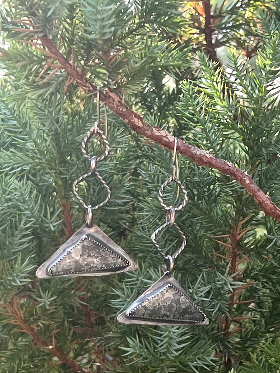 Marcasite Triangle Dangle Sterling Silver Earrings