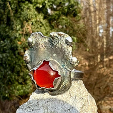 Load image into Gallery viewer, Carnelian Sterling Silver Adjustable Ring
