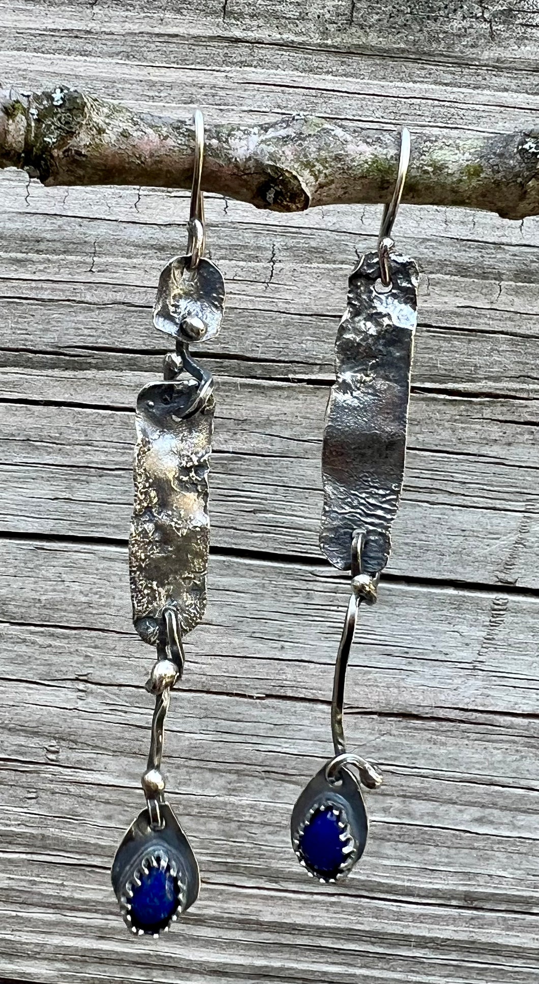 Lapis Lazuli Sterling Silver Dangle Earrings