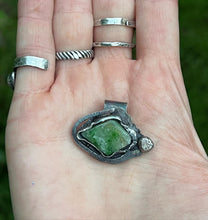 Load image into Gallery viewer, NY Tremolite Sterling/Fine Silver Evil Eye Pendant
