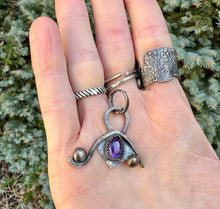 Load image into Gallery viewer, Amethyst Sterling Silver Evil Eye Pendant
