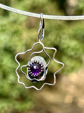 Load image into Gallery viewer, Amethyst Flower Sterling Silver Pendant
