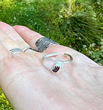 Load image into Gallery viewer, Tourmaline heart adjustable sterling silver ring 
