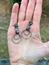Load image into Gallery viewer, Rustic Smoky Topaz Sterling Silver Oxidized Post Earrings
