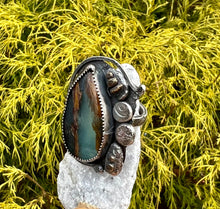 Load image into Gallery viewer, Peruvian Opal Large Adjustable Sterling Silver Ring
