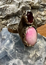 Load image into Gallery viewer, Pink stone sterling silver coffin ring

