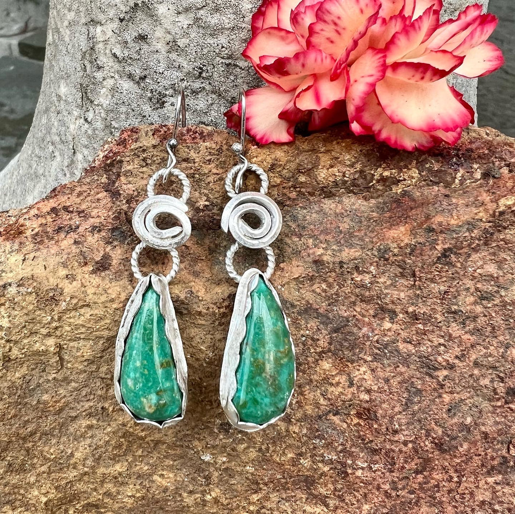 Sonora Turquoise Sterling Silver Swirl Earrings