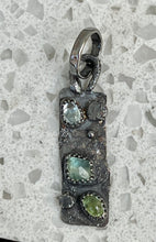 Load image into Gallery viewer, Blue topaz, kyanite and tourmaline sterling silver pendant
