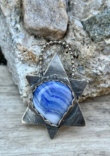 Load image into Gallery viewer, Blue Lace Agate Sterling Silver Star Pendant

