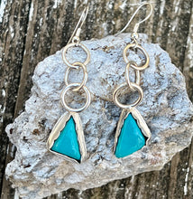 Load image into Gallery viewer, Chrysocolla dangle sterling silver earrings
