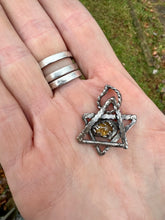 Load image into Gallery viewer, Citrine Jewish Star Sterling Silver Pendant
