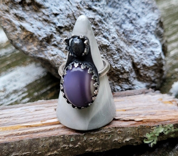 Purple Indonesian Chalcedony Sterling Silver Ring