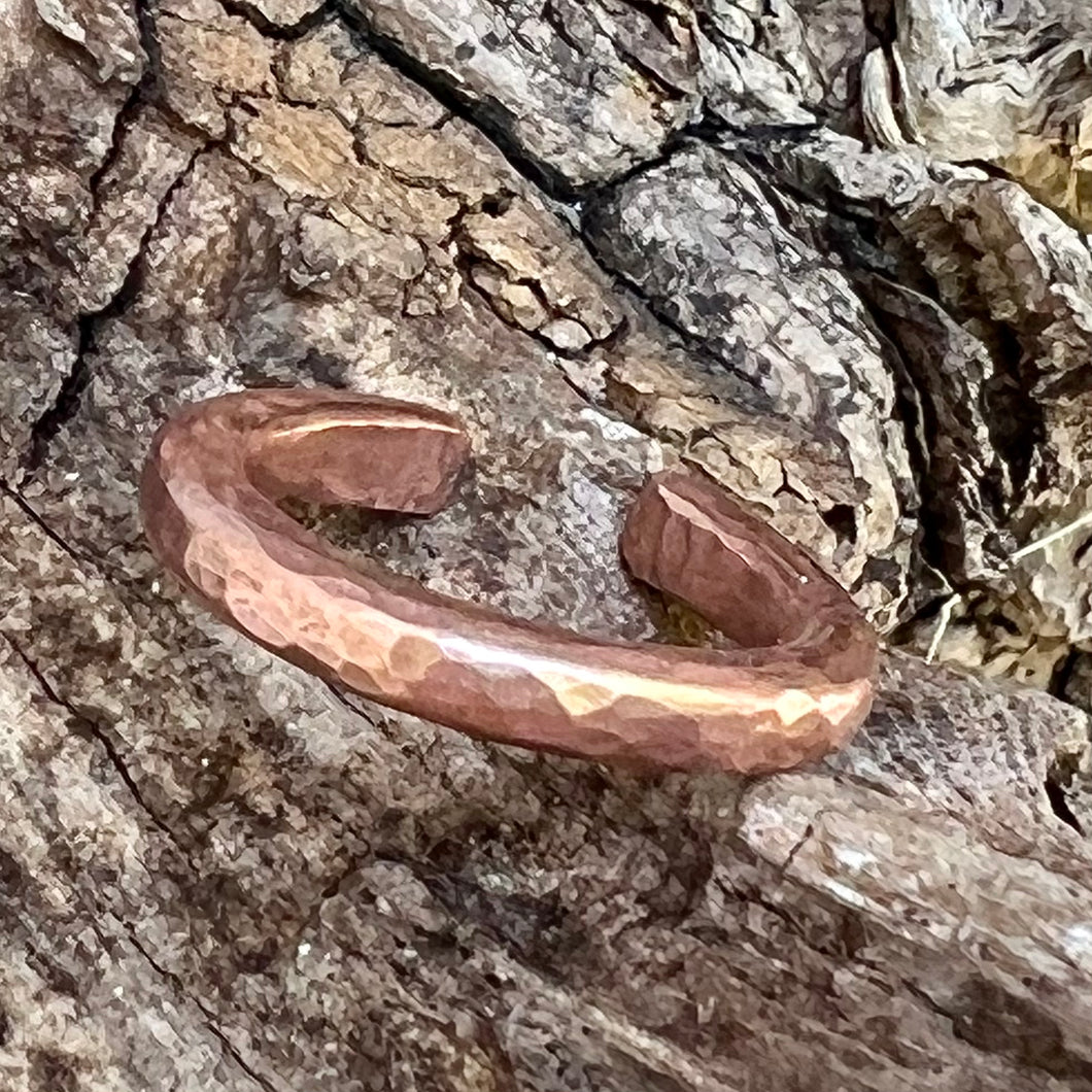 Copper Simple Hammered Ring