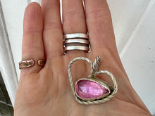 Load image into Gallery viewer, Sterling Silver Heart Pendant w/lab pink sapphire
