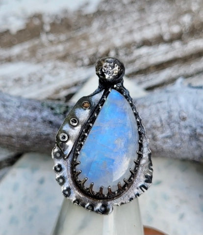 Moonstone sterling silver ring