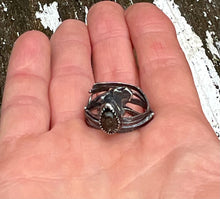 Load image into Gallery viewer, Midnight quartzite sterling silver heart sculptural ring

