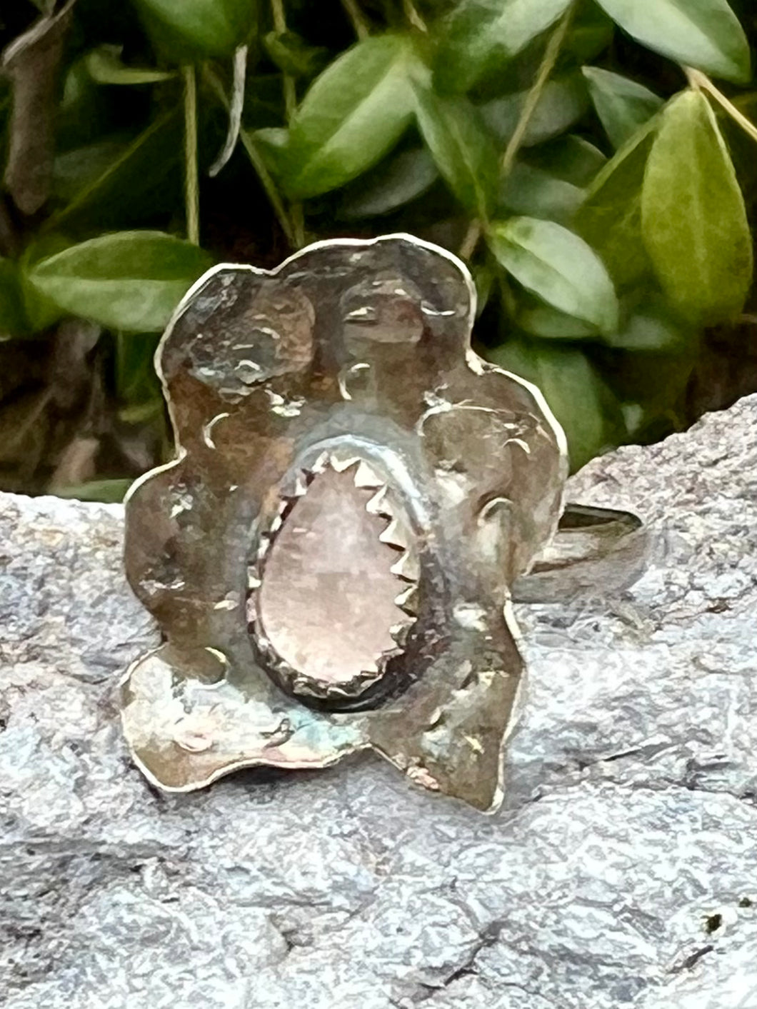 Morganite Sterling Silver Adjustable Ring