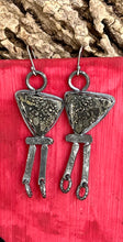 Load image into Gallery viewer, Marcasite Triangle dangle earrings
