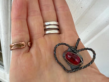 Load image into Gallery viewer, Sterling Silver Heart Pendant w/lab Ruby
