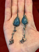 Load image into Gallery viewer, Aquamarine sterling silver stick earrings
