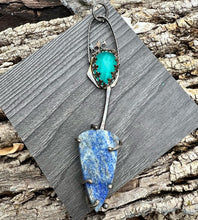 Load image into Gallery viewer, Raw Lapis Lazuli and Gem Amazonite Sterling Silver Pendant
