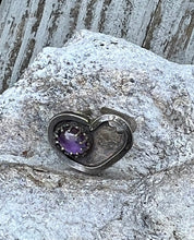 Load image into Gallery viewer, Ametrine Heart Adjustable Sterling Silver Ring
