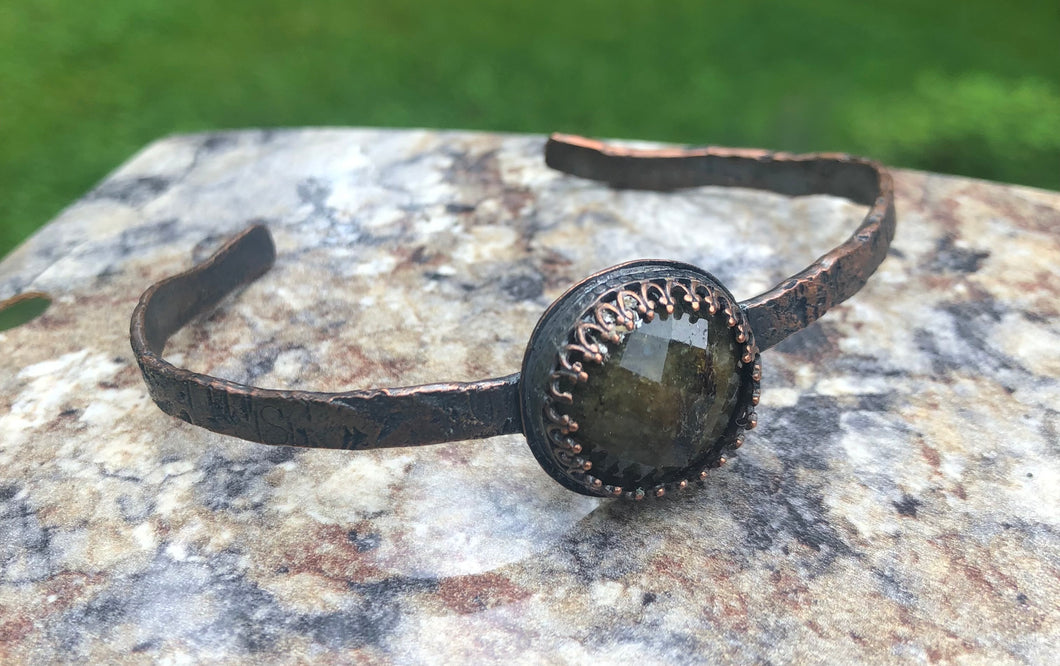 Copper labradorite bracelet