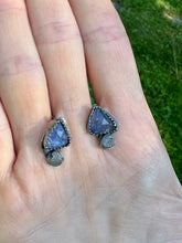 Load image into Gallery viewer, Tanzanite sterling silver post earrings
