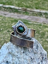 Load image into Gallery viewer, Malachite Sterling Silver Adjustable Ring
