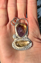 Load image into Gallery viewer, Double Ametrine sterling silver pendant

