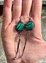 Load image into Gallery viewer, Malachite Dangle Sterling Silver Earrings
