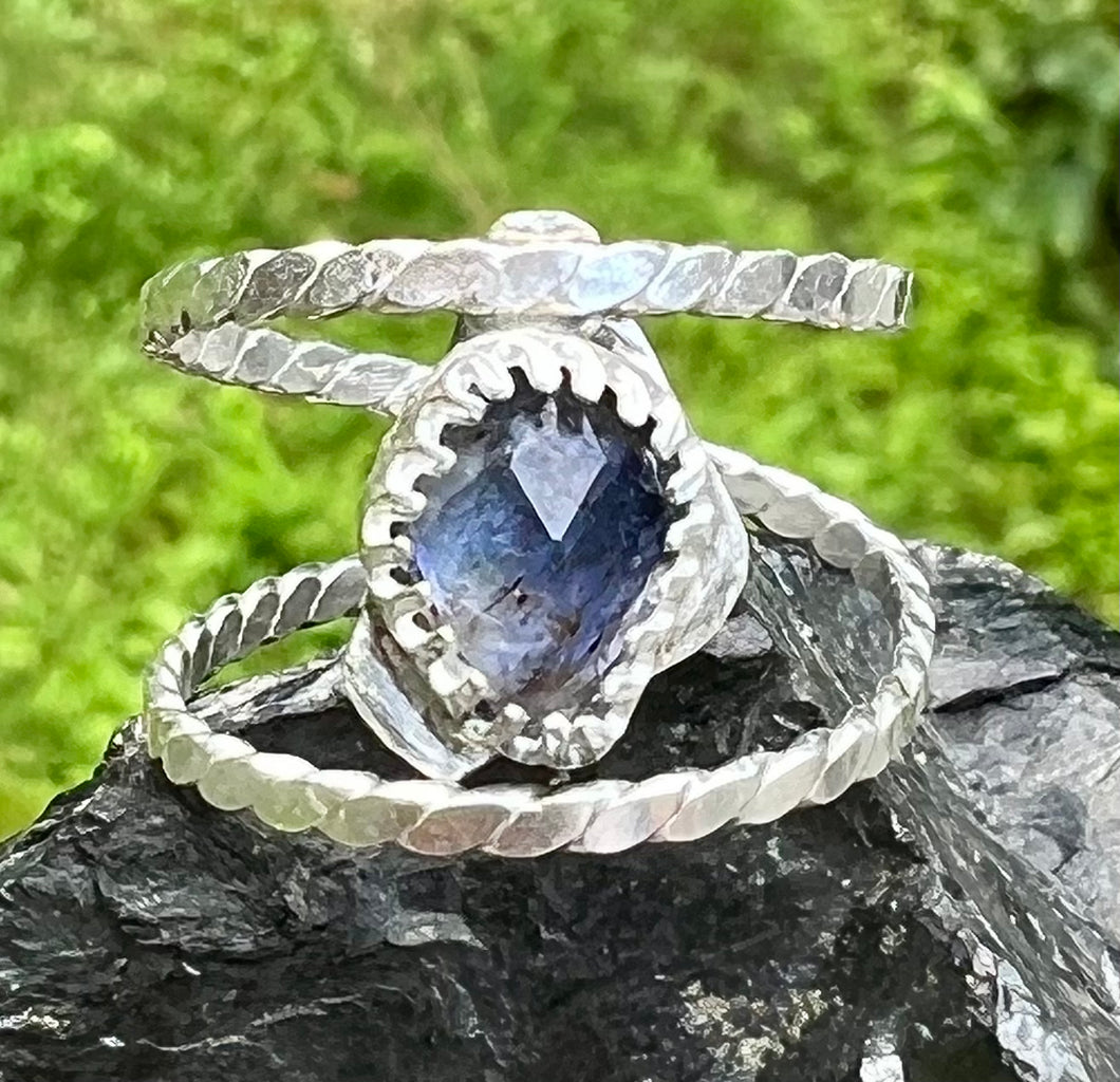 Tanzanite Sterling Silver Adjustable Ring